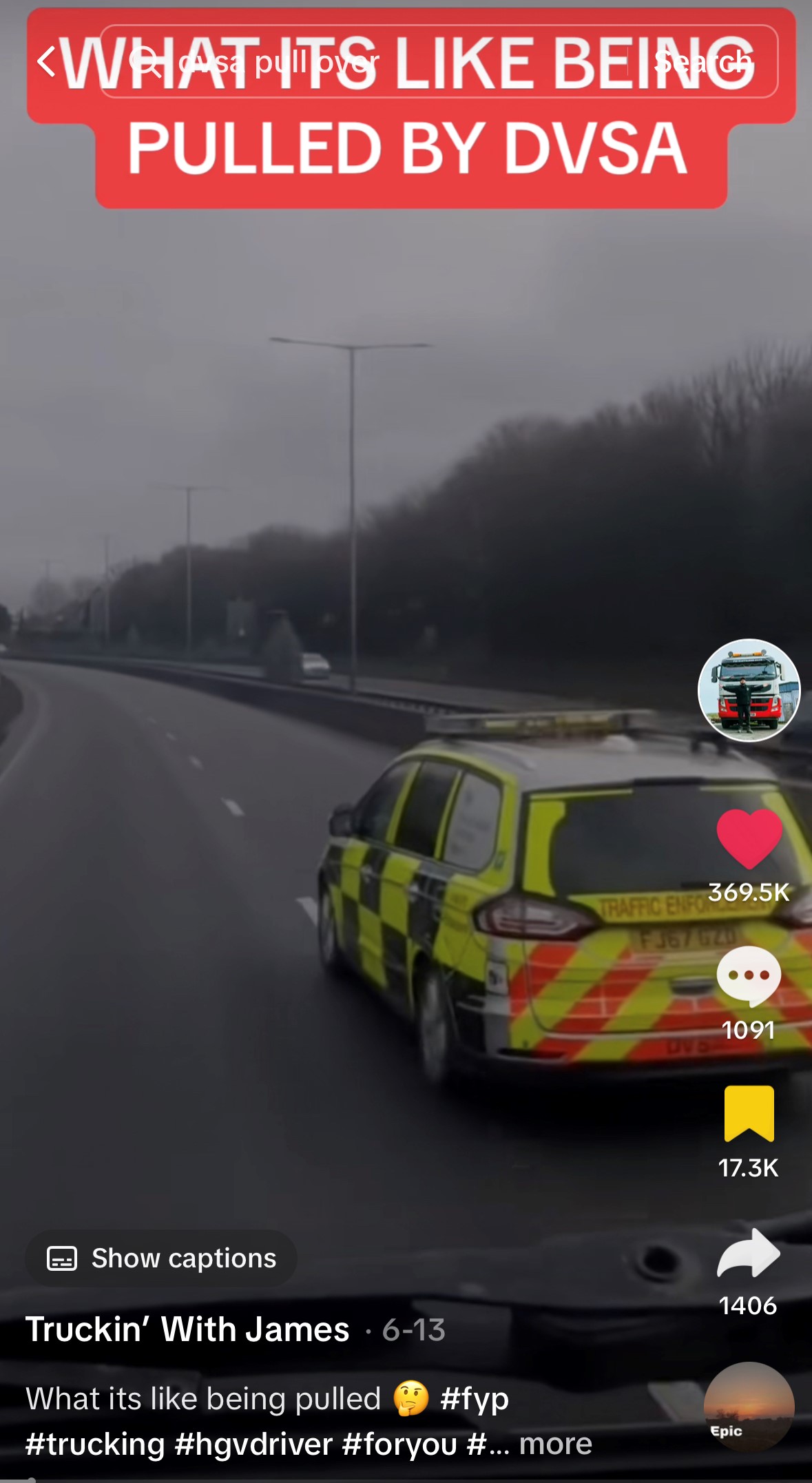 What it's like being pulled over by DVSA - @truckinwithjames ~ TikTok